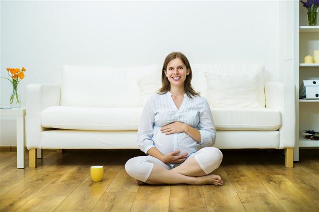 Pregnant woman relaxing