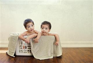 Babies In Basket
