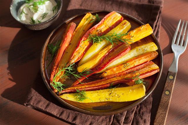 Roasted Colorful Carrots