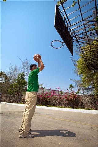 Indian Youth Playing Basketball