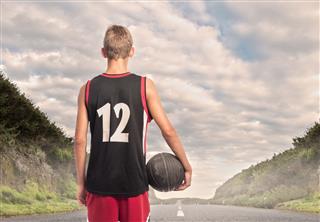 Basketball Player On A Road