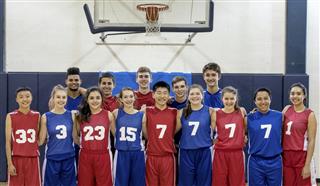 Group Of High School Basketball Players