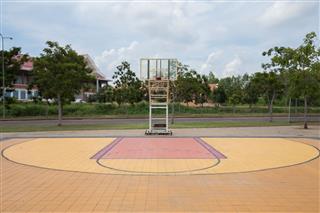 Empty Public Basketball Court