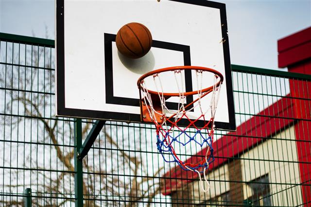 Basketball Hoop In A School Play Area