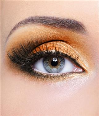 Eye With Orange Make Up