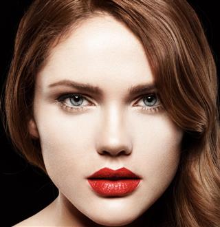 Model With Red Lips