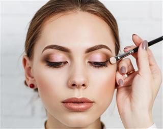 Make Up Artist Applying Eyeshadow
