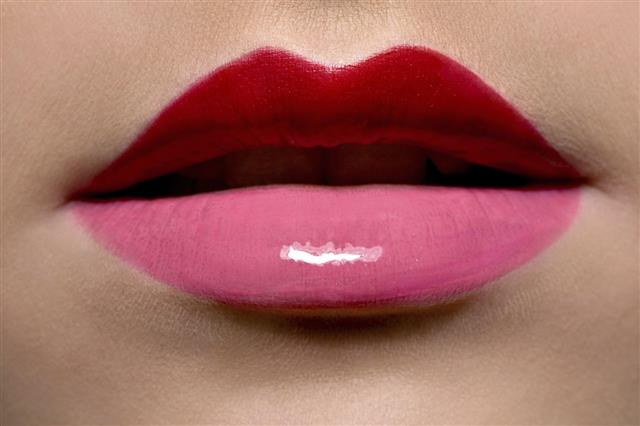 Glossy Red Rose Lips