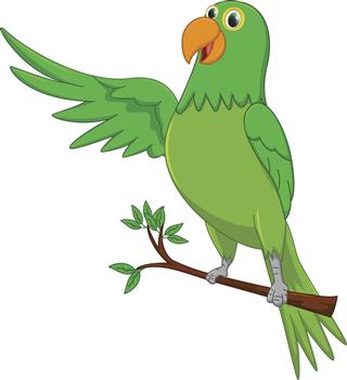 Cute parrot cartoon waving