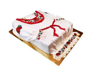 Ukrainian cake in the form shirt