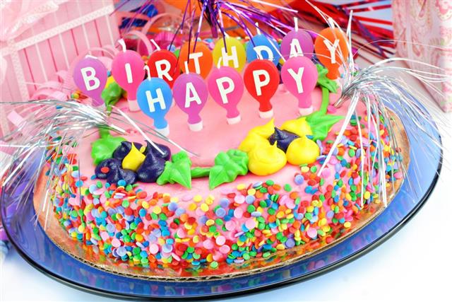 Colorful Happy Birthday Cake