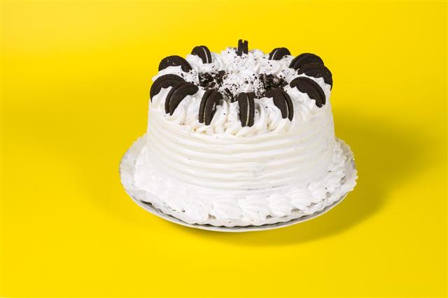 Tasty creamy birthday cake