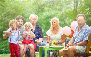 Outdoor Big Family Barbecue