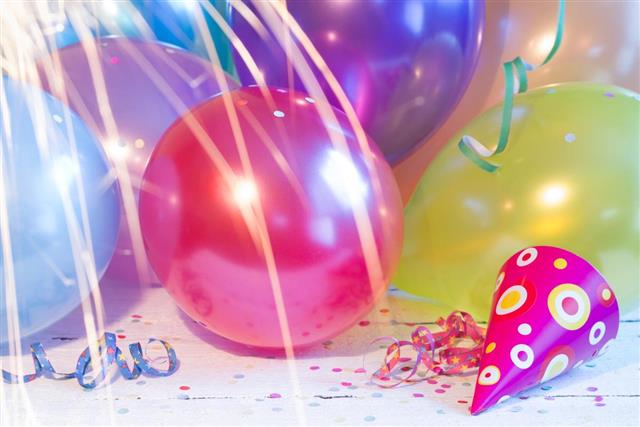 New year party balloons background texture