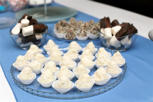 Small sweets on festive table