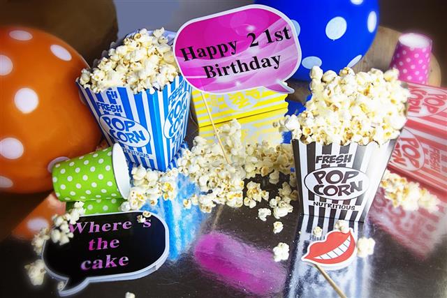 Popcorn at twenty first birthday party