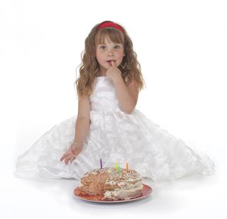 Girl And Birthday Cake