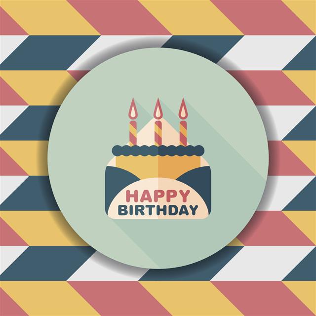 Birthday Card Flat Icon With Long