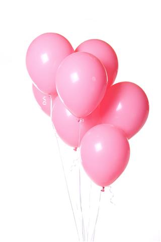 Group Of Pink Balloons On White