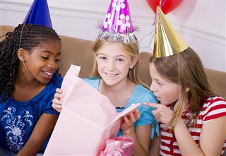 Girl Celebrating A Birthday Party