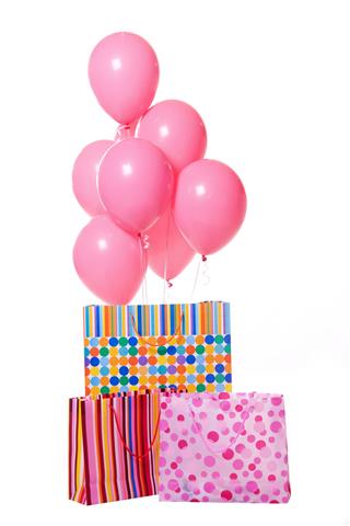 Pink Balloons On White Background