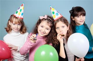 Group of girls birthday party
