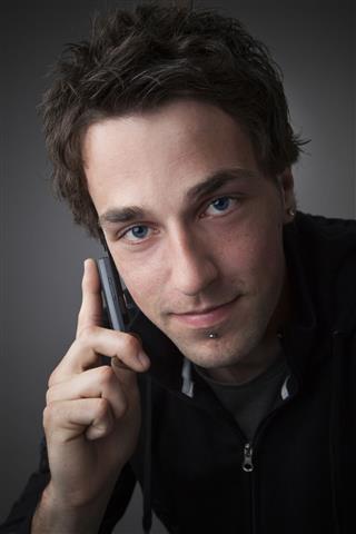 Young Man On Phone