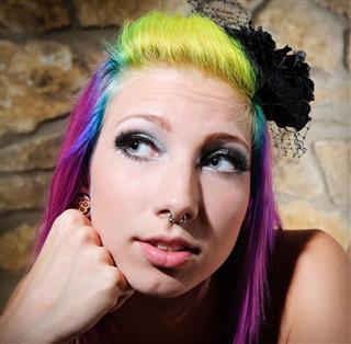 Young Woman With Colorful Hair