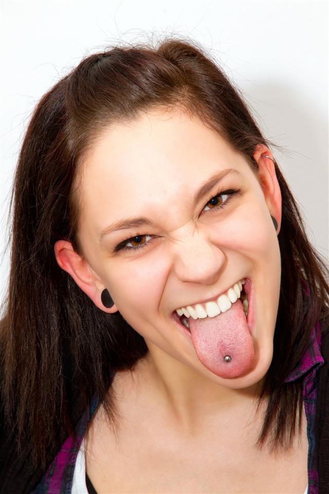 Girl With Tongue Piercing