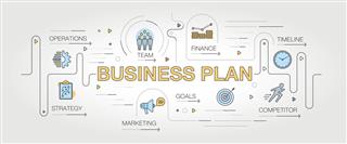 Business Plan Banner And Icons