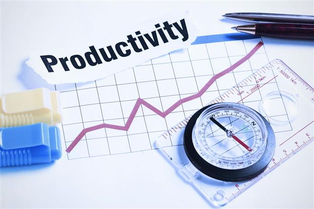Business Productivity With Rising Graph