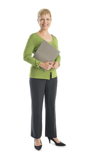 Happy Businesswoman Holding File