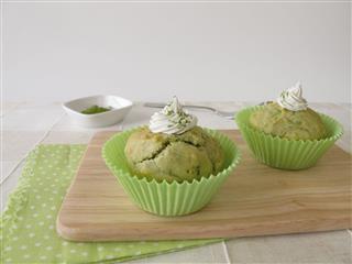 Green Color Cupcake
