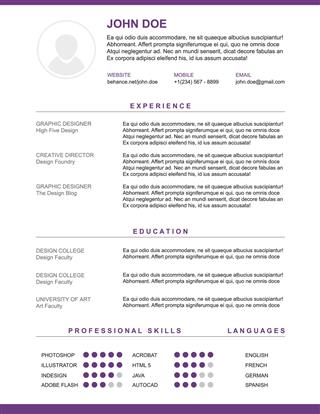 Resume And Cv Vector Template