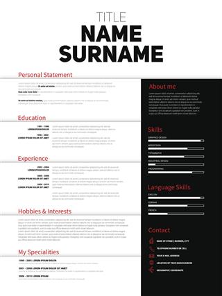 Cv Resume Template With Simple Design