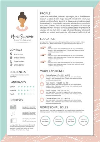 Feminine Resume With Infographic Design