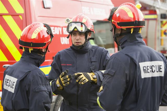 Firefighter Giving Instructions