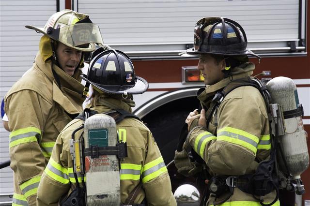 Firefighters Discuss Strategy