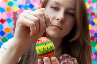Artist Painting Easter Egg