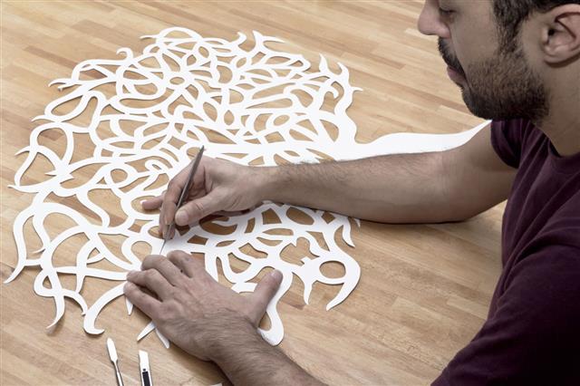 Artist Making Tree Pattern