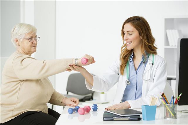 Senior Woman Have Physical Therapy