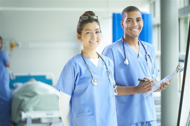 Two Young Nurses On The Ward