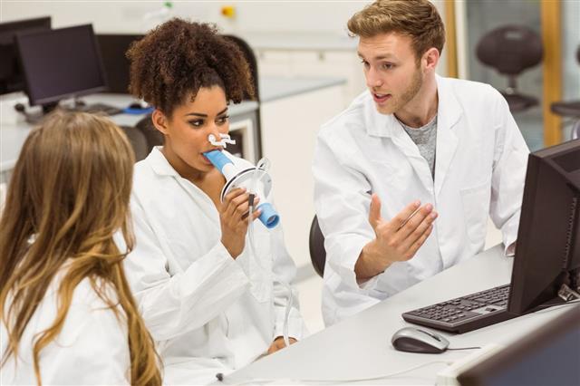 Medical Students Working In Lab