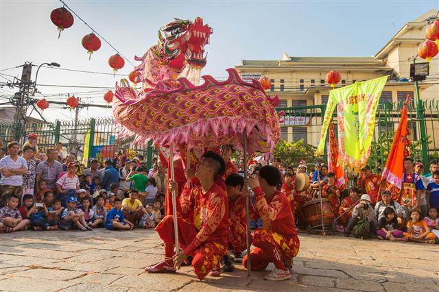 Show Of Lion Or Dragon Dance