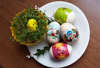 Easter Eggs And Watercress