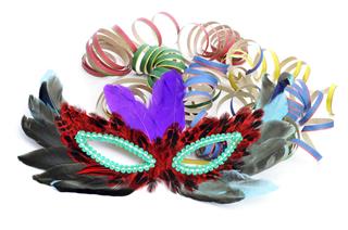 Carnival Mask And Paper Streamers