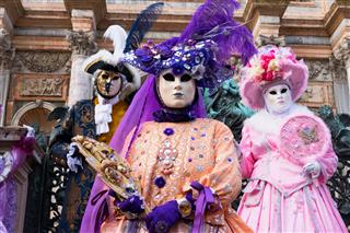 Venice Carnival In Purple And Pink