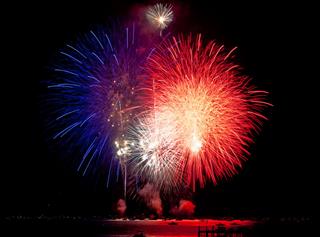 Firework Display Red White And Blue