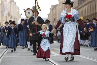 Oktoberfest Traditional Costume And Riflemens Parade