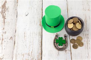 Hat With Coins And Lucky Charms
